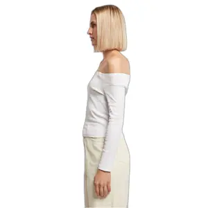 T-shirt de manga comprida com os ombros descalços das mulheres Urban Classics image-3