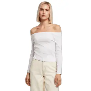 T-shirt de manga comprida com os ombros descalços das mulheres Urban Classics image-2