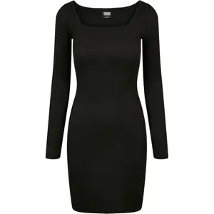 Ribbed dress with square neckline for women Urban Classics image-0