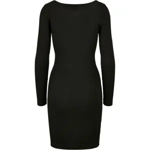 Ribbed dress with square neckline for women Urban Classics image-1