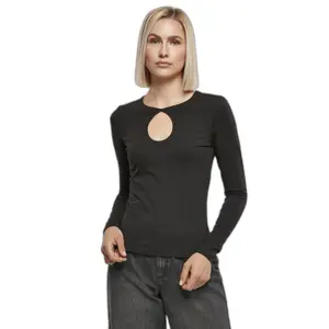 Langærmet T-shirt til kvinder Urban Classics Organic Keyhole GT image-1