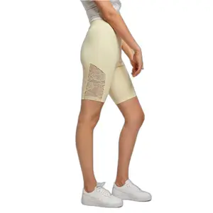 High Waist Tights Women Urban Classics Lace Inset image-6