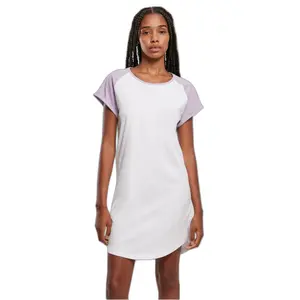 Vestido t-shirt de manga feminina Urban Classics Contrast image-3