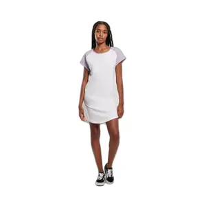 Vestido t-shirt de manga feminina Urban Classics Contrast image-2