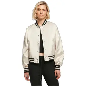 Dames oversized satijnen korte jas Urban Classics College GT image-2