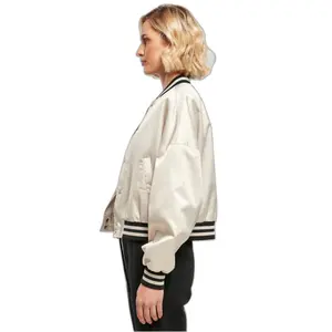 Dames oversized satijnen korte jas Urban Classics College GT image-5