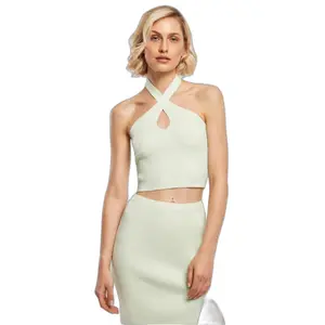 Body mit gekreuztem Ausschnitt aus Rippenstrick, Frau Urban Classics GT image-2