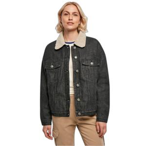 Denim jacket with oversized sherpa collar Urban Classics image-2