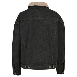 Denim jacket with oversized sherpa collar Urban Classics image-3