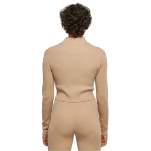 Women's ribbed knit short zip cardigan Urban Classics image-4