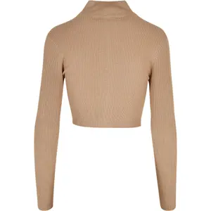 Women's ribbed knit short zip cardigan Urban Classics image-3