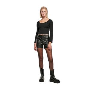 Camiseta de mujer de manga larga y cuello en V de canalé corto Urban Classics GT image-1