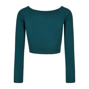 Camiseta de mujer de manga larga y cuello en V de canalé corto Urban Classics image-3