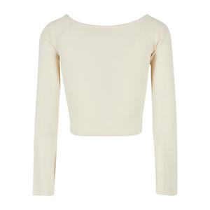 Camiseta de mujer de manga larga y cuello en V de canalé corto Urban Classics GT image-1