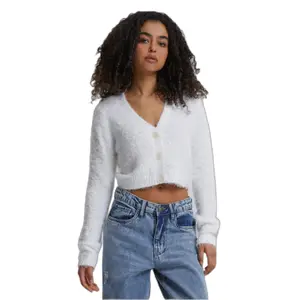 Dames short cardigan met veren Urban Classics image-2