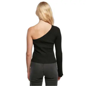 Pullover court tricot côtelé à une manche femme Urban Classics image-2