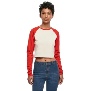 Långärmad T-shirt i ekologisk gröda för damer Urban Classics Retro Baseball image-2