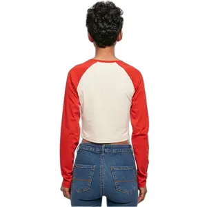 Långärmad T-shirt i ekologisk gröda för damer Urban Classics Retro Baseball image-4