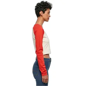 Långärmad T-shirt i ekologisk gröda för damer Urban Classics Retro Baseball image-5