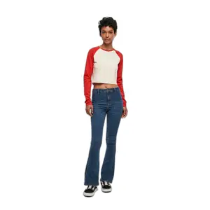 Långärmad T-shirt i ekologisk gröda för damer Urban Classics Retro Baseball image-1