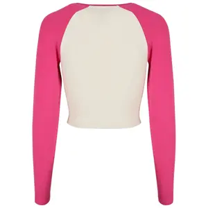 Långärmad T-shirt i ekologisk gröda för damer Urban Classics Retro Baseball GT image-1