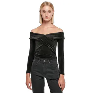 Corduroy bodysuit with long sleeves and bare shoulders for women Urban Classics GT image-3