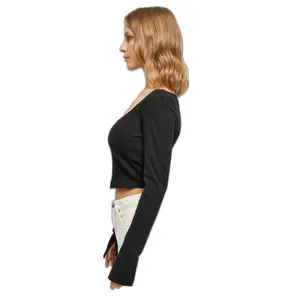 Crop-T-Shirt Langarm Corsage Frau Urban Classics image-5