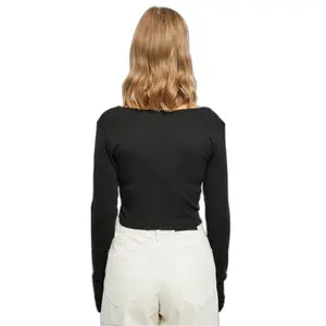 Crop-T-Shirt Langarm Corsage Frau Urban Classics image-4