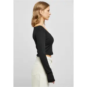 Crop-T-Shirt Langarm Corsage Frau Urban Classics image-6
