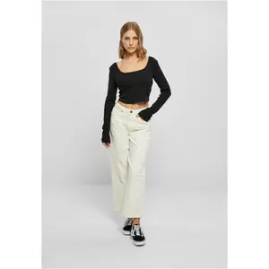 Crop-T-Shirt Langarm Corsage Frau Urban Classics image-2