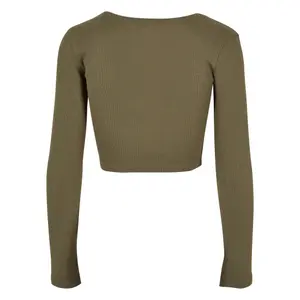 Crop-T-Shirt Langarm Corsage Frau Urban Classics image-3