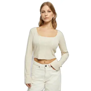 Crop-T-Shirt Langarm Corsage Frau Urban Classics image-1
