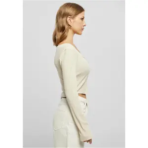 Crop-T-Shirt Langarm Corsage Frau Urban Classics image-6