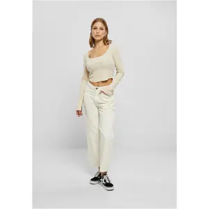 Crop-T-Shirt Langarm Corsage Frau Urban Classics image-2