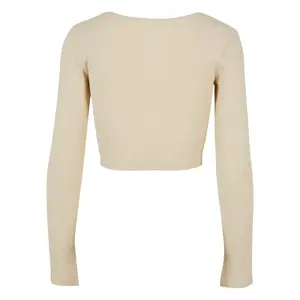 Crop-T-Shirt Langarm Corsage Frau Urban Classics image-3