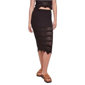 Skirt knit crochet 3/4 woman Urban Classics image-4