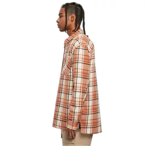 Langes kariertes Oversize-Hemd Urban Classics Leaves image-5