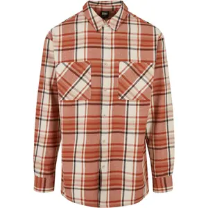 Langes kariertes Oversize-Hemd Urban Classics Leaves image-0