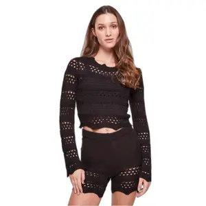 Pullover crop tricot au crochet femme Urban Classics image-2