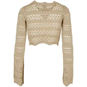 Pullover crop tricot au crochet femme Urban Classics image-1