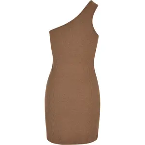 One-shoulder ribbed dress for women Urban Classics image-1