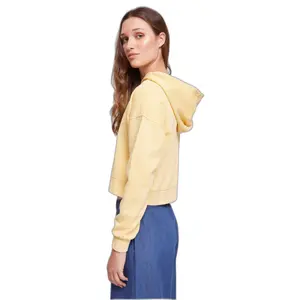 Kort luvtröja med broderade blommor, frotté, stora damstorlekar Urban Classics image-5