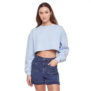 Sweatshirt crop brodé de fleurs grandes tailles femme Urban Classics image-2