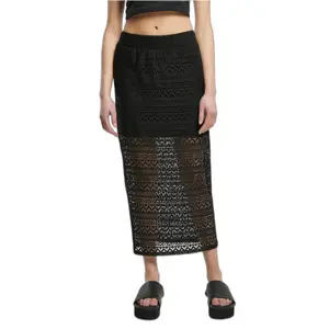 Jupe mi-longue en dentelle au crochet extensible femme Urban Classics image-4