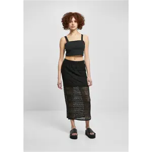 Jupe mi-longue en dentelle au crochet extensible femme Urban Classics image-5