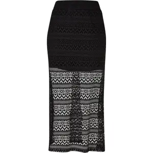 Jupe mi-longue en dentelle au crochet extensible femme Urban Classics image-0