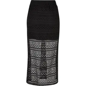 Jupe mi-longue en dentelle au crochet extensible femme Urban Classics image-1