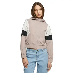 Short crumpled waterproof jacket 3 tones large size woman Urban Classics image-1