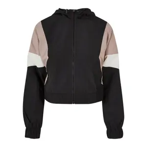 Short crumpled waterproof jacket 3 tones large size woman Urban Classics