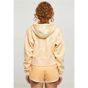 Stor damtröja med kort dragkedja och huva Stora storlekar Urban Classics Towel Washed image-2